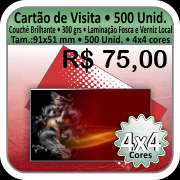 CARTÃO DE VISITA 4x4 - 500 Unidades